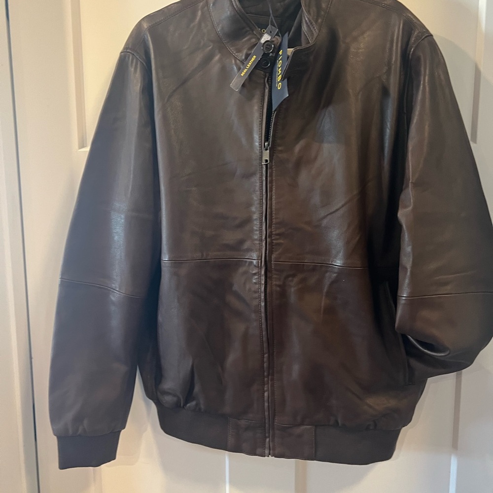 Piombo Men's Brown Leather Jacket